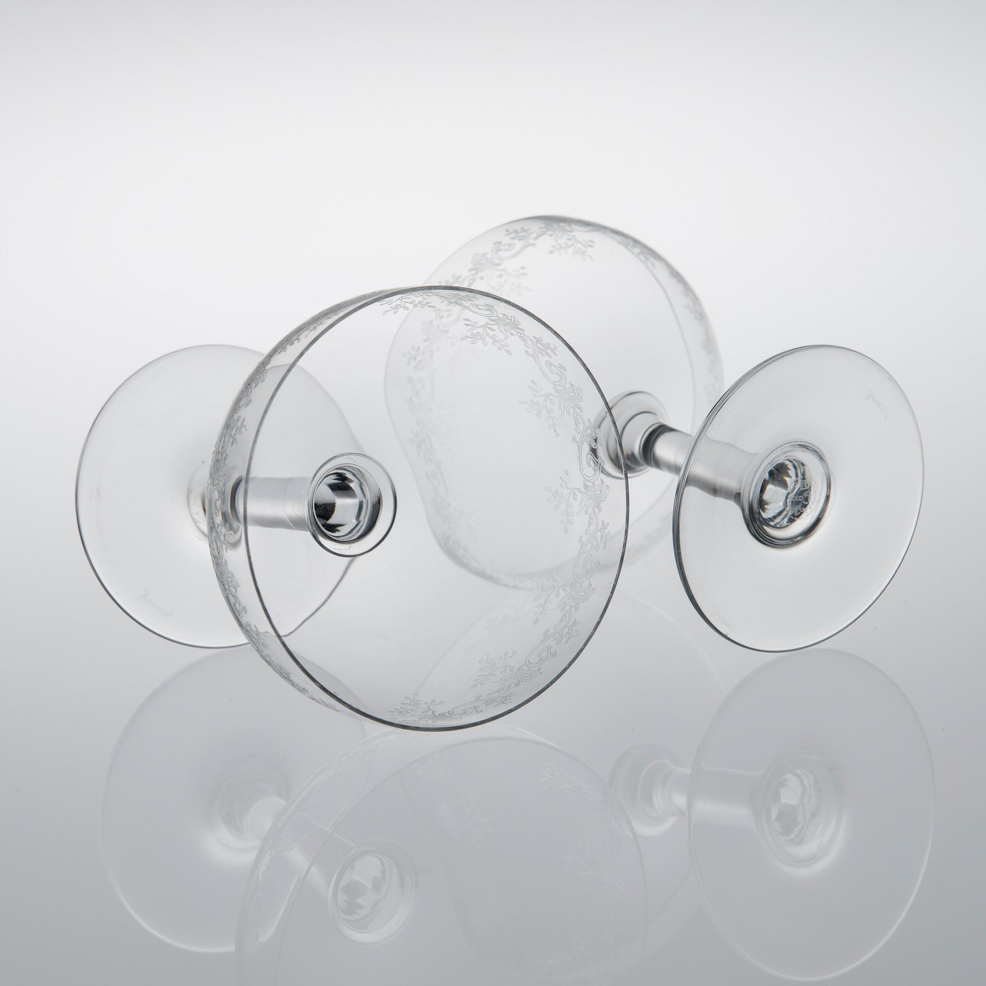 CHAMPAGNEGLAS, 10 st, Baccarat, 1900-talets slut.