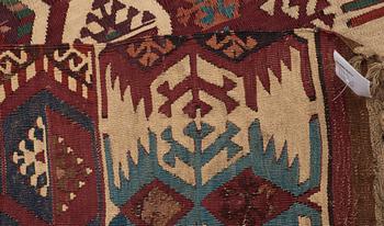 ANTIQUE AKSARAY, PROBABLY, KILIM. 2 parts. 324 x 81,5 as well as 329 x 76 cm.