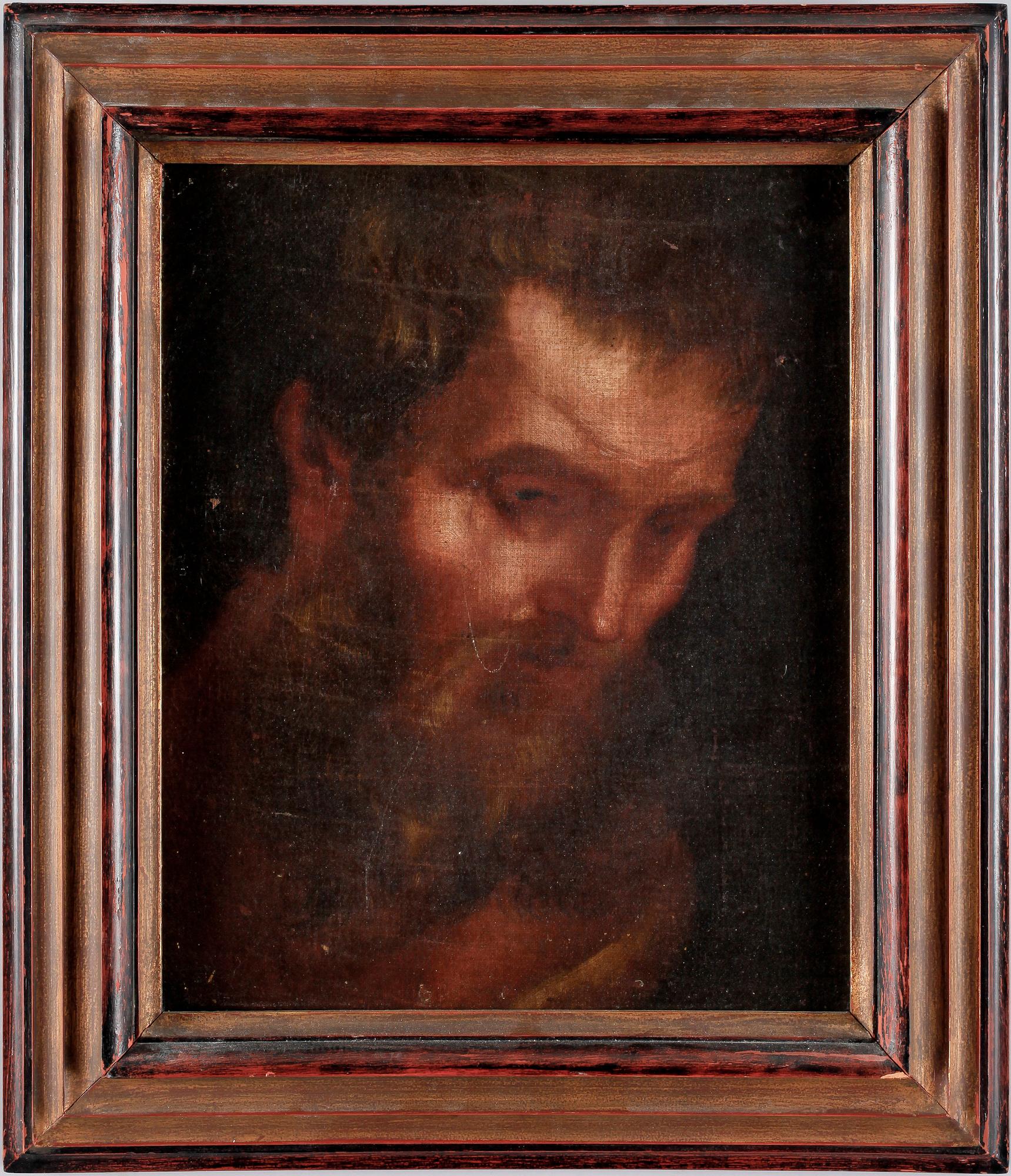 OKÄND KONSTNÄR, olja på uppfodrad duk, 1700/1800-tal.