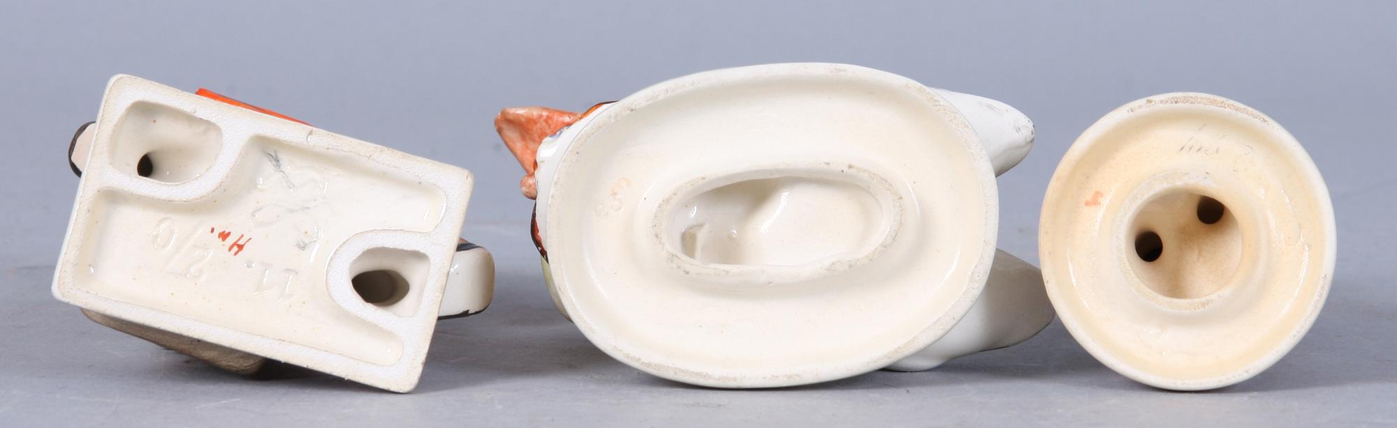 FIGURINER, 3 st, porslin, Goebel, 1900-talets första hälft.