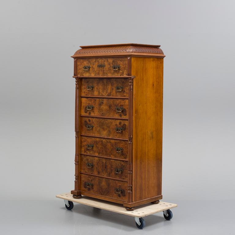 A late 19th century chest of seven drawers.