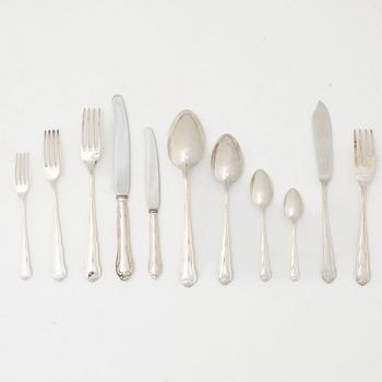 A Swedish silver cutlery, model 'Drottning Viktoria', mark of CG Hallberg, Stockholm 1936 (144 pieces).