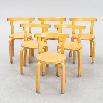 Alvar Aalto, stolar, 6 st, modell 69, Artek, Finland, 1900-talets andra hälft.