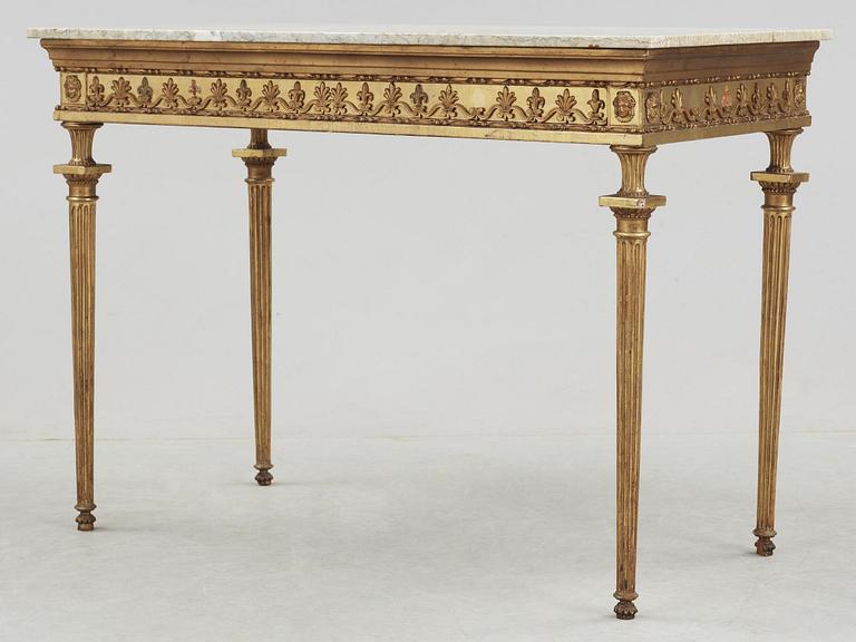 A late Gustavian late 18th century console table.