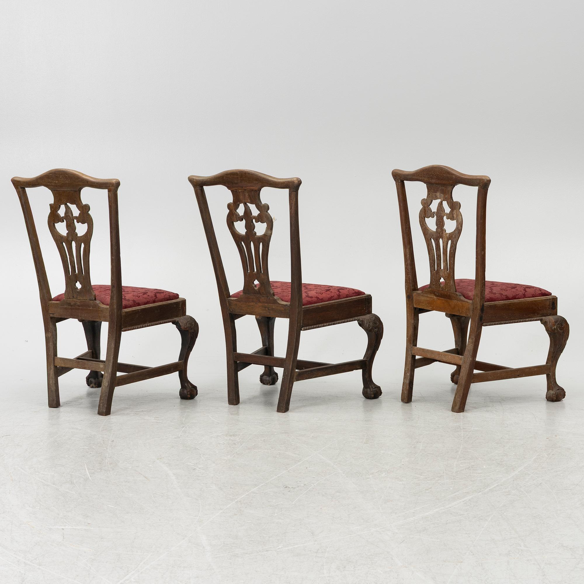 Chairs, 5 pcs, Chippendale, England, circa 1800.