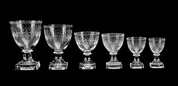 GLASSERVIS, 42 delar, sengustaviansk stil, 1800/1900-tal.