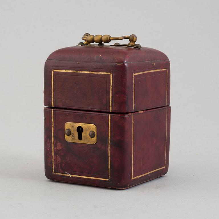 A 19th century leather box, E. Rimmel, London Paris.
