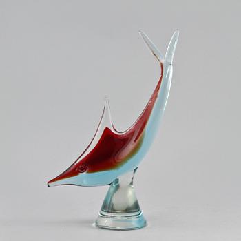 FIGURIN, glas, troligen Murano. 1900-talets andra hälft.