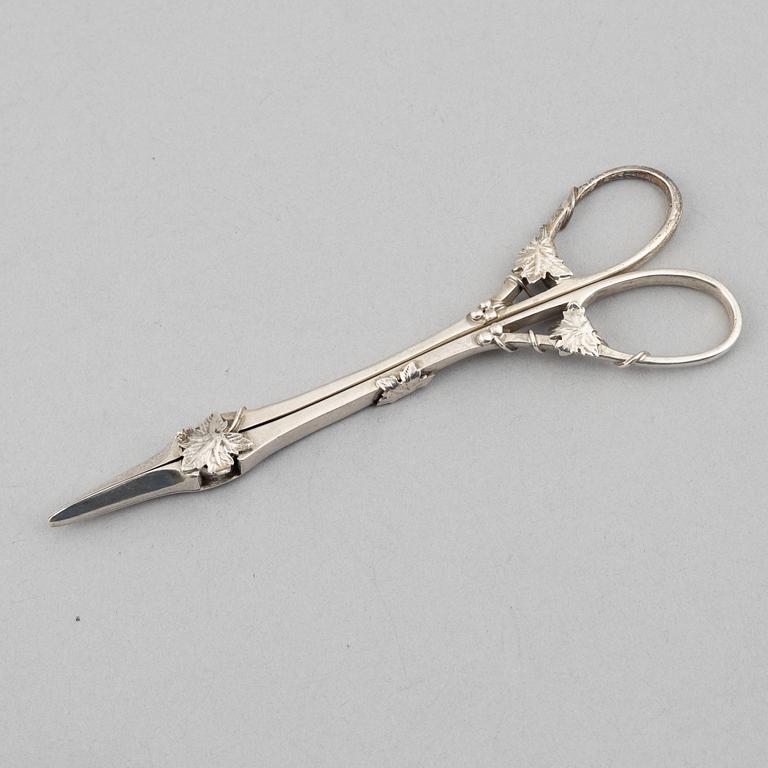 Three silver tongs, Sweden and Denmark, 1834-1923.