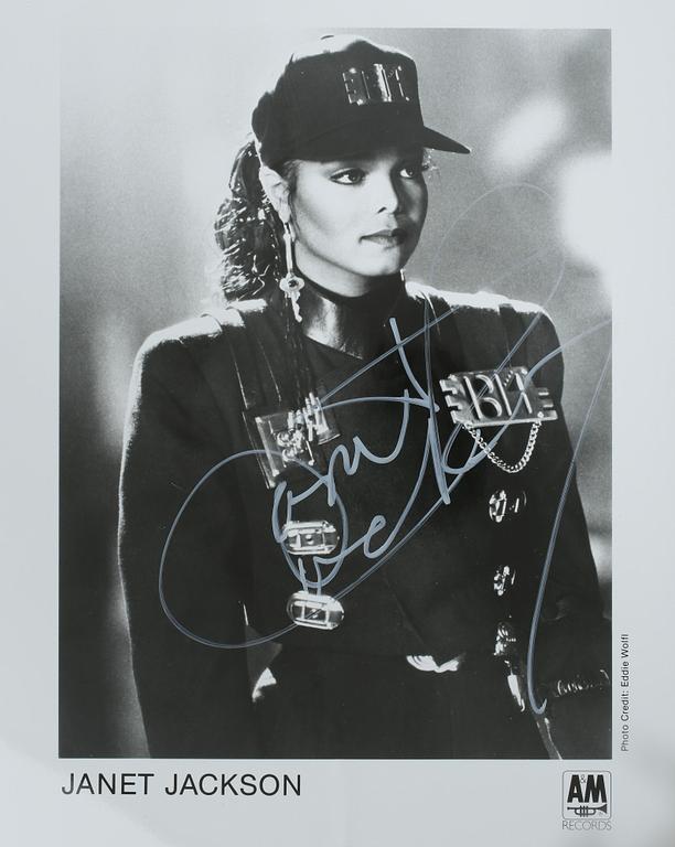 JANET JACKSON f. 1966, signerat foto.