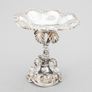 A Swedish silver bowl on foot, mark of Otto Lindeberg, Stockholm 1866.