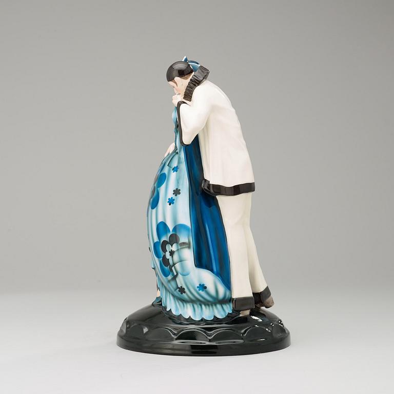 A Josef Lorenzl creamware figure, Vienna, 1920's-30's.