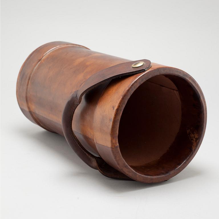 A leather umbrella stand, second half of the 20th century.