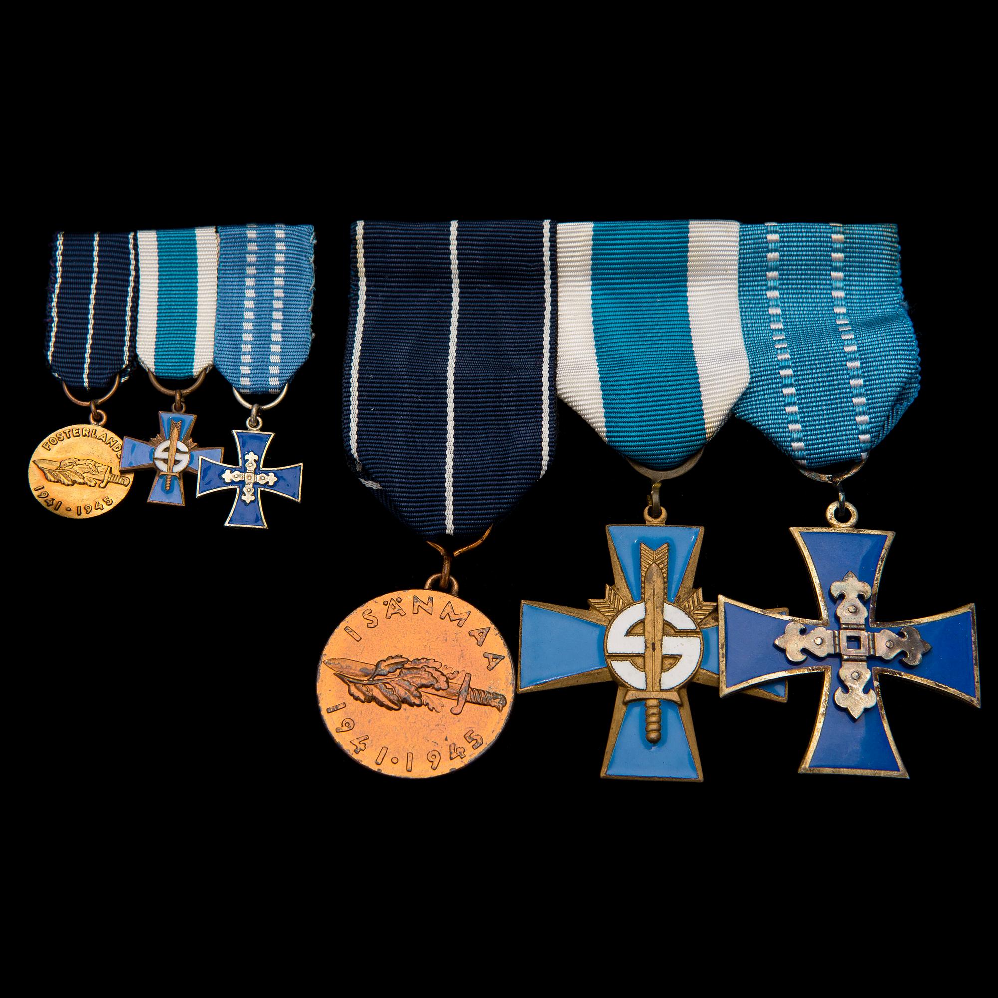 MEDALJER med MINIATYRER, andra världskriget, Finland.