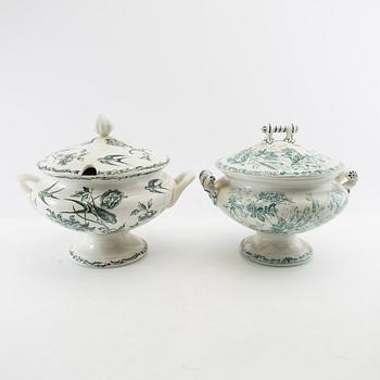 Tureens 2 pcs and sauce boat Gustavsberg/Rörstrand early 20th century.