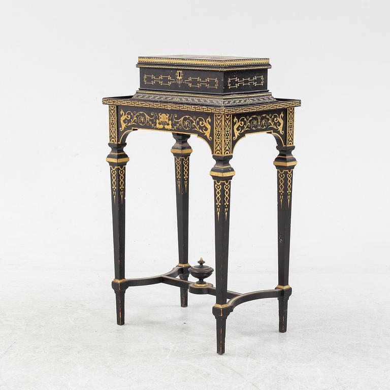 Bord med skrin, Ersbach und Hausness Blechwarenfabrik, Dresden, 1880-tal.