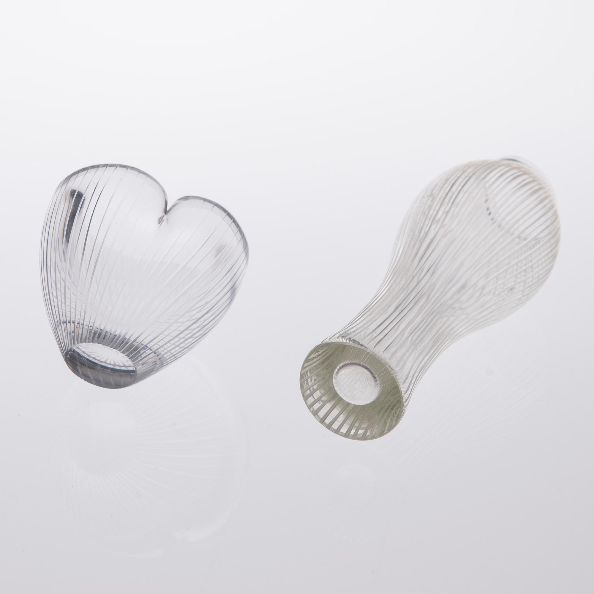 VAS och SKÅL, glas, Tapio Wirkkala, Iittala 1950-tal. Skålen signerad.