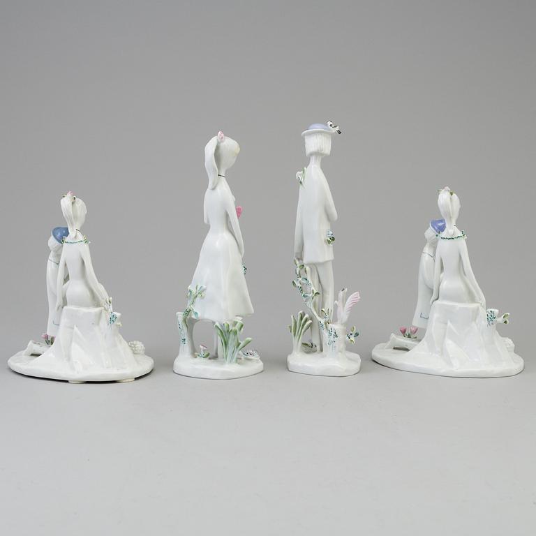 A group of four Rosenthal porcelain figurines, Germany, Studio-line, second half of 20th Century.