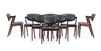 6. A set of eight Kai Kristiansen palisander 'model 42' chairs, Schou Andersen Møbelfabrik, Denmark 1950-60's.