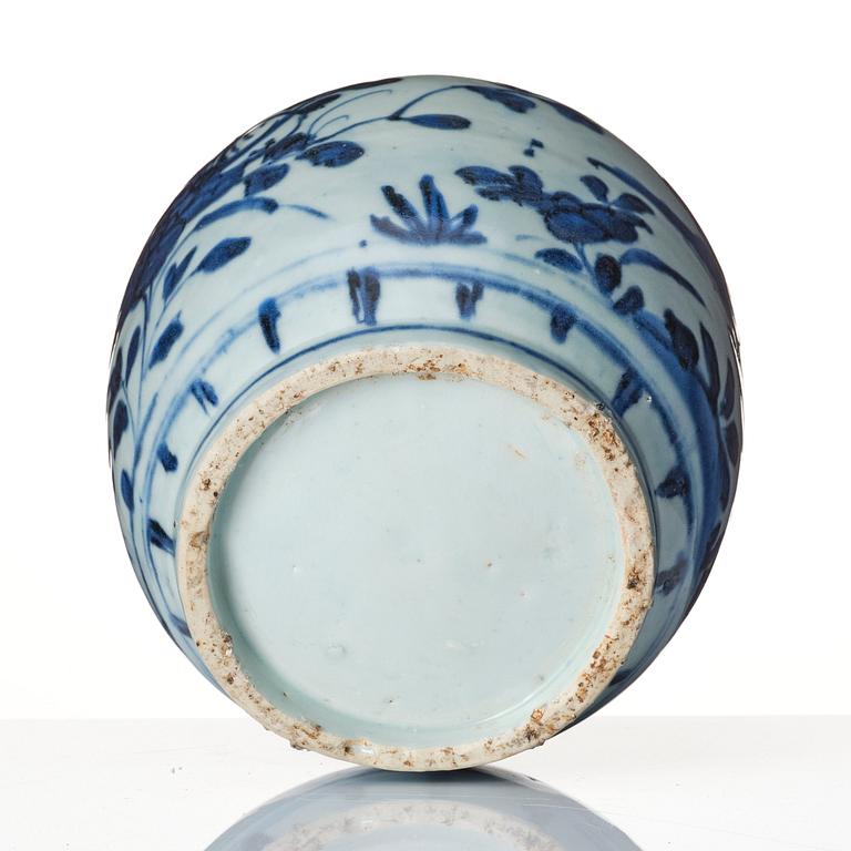 A blue and white jar, Ming dynasty (1368-1644).