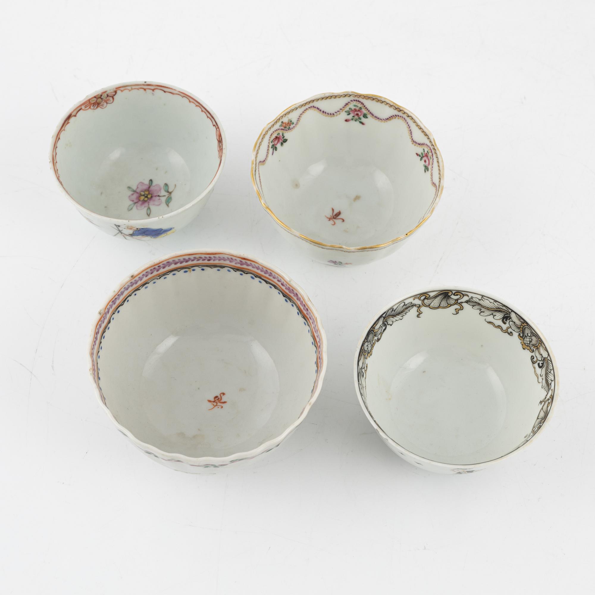 A group of thirteen porcelain pieces, China and Samson, France, 18th-20th Century.