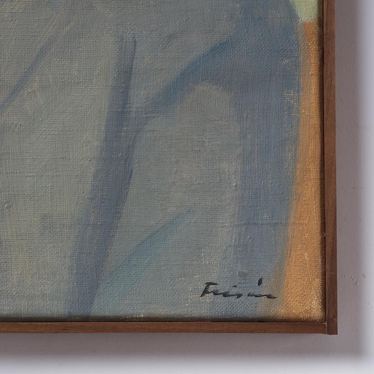 Vera Frisén, oil on relined canvas, signed.