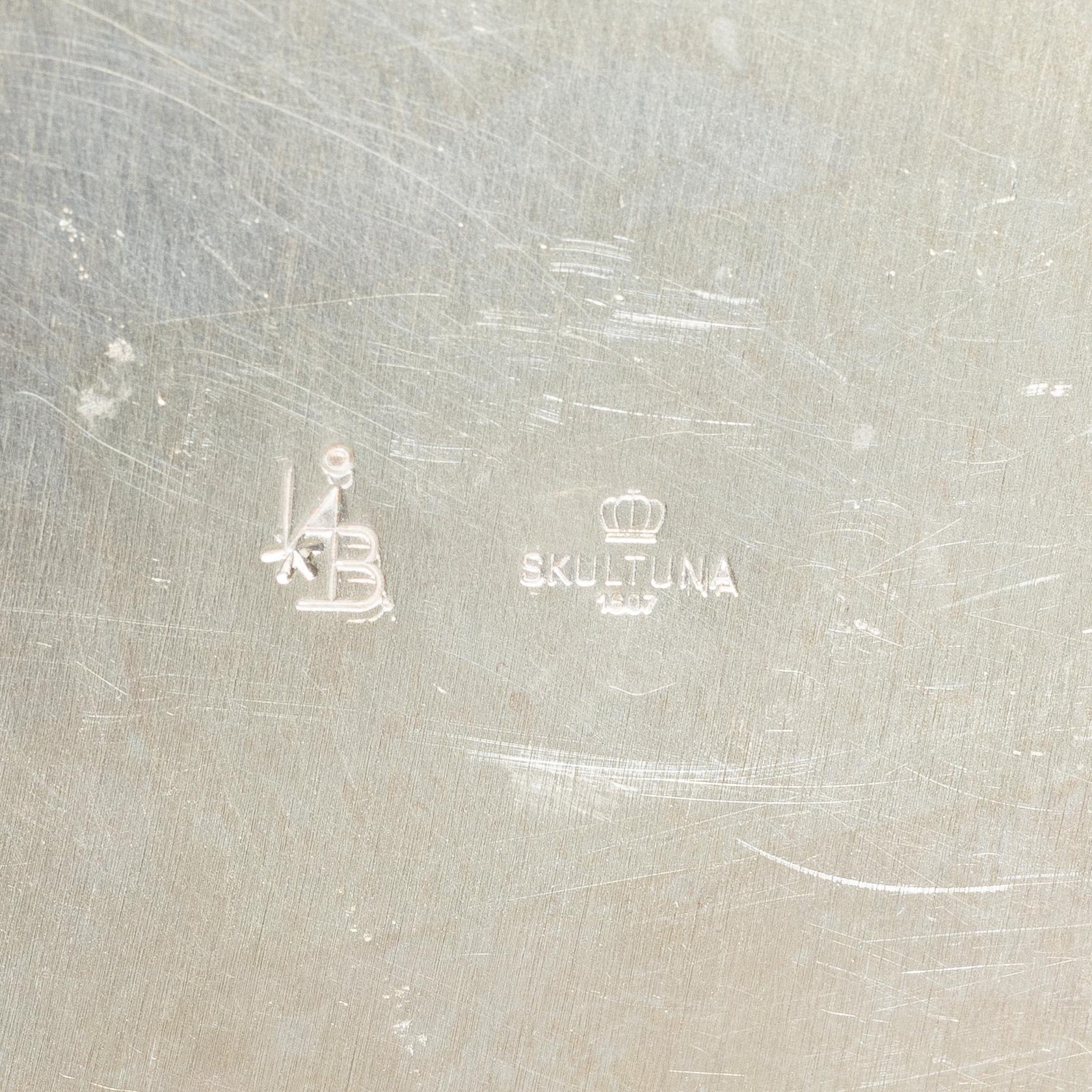 Ivar Ålenius-Björk, Candle holders, a pair, silver-plated, "Liljan", Skultuna.