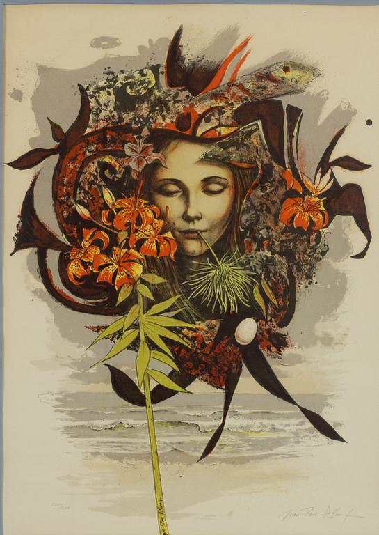Jean Pierre Alaux, Composition with a Woman's Face and Flowers.