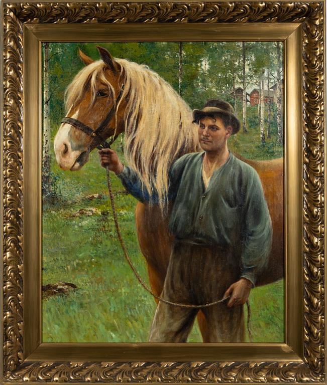 August Hagborg, Man with his horse.