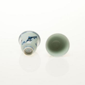 VINBÄGARE, porslin, Kangxi 1700-tal.