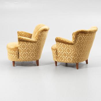 Armchairs, a pair, Swedish Modern, 1940s.