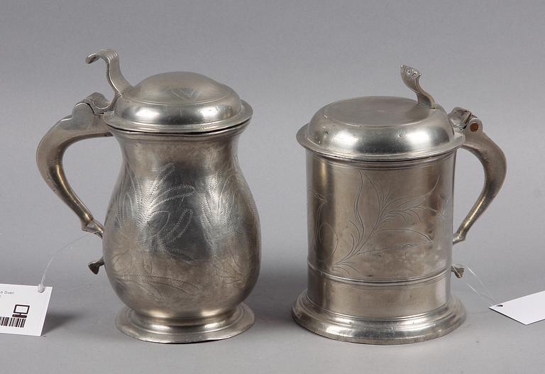 STOP, 2 st, tenn, bl a Sven Ekström, Norrköping, 1800-tal.