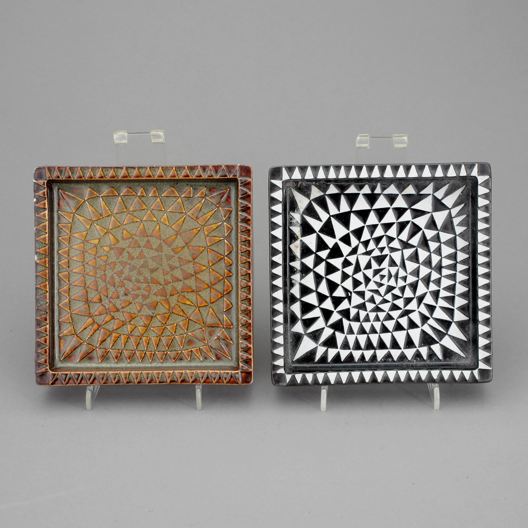 ASKFAT, ett par, stengods, "Domino", Stig Lindberg, Gustavsberg.