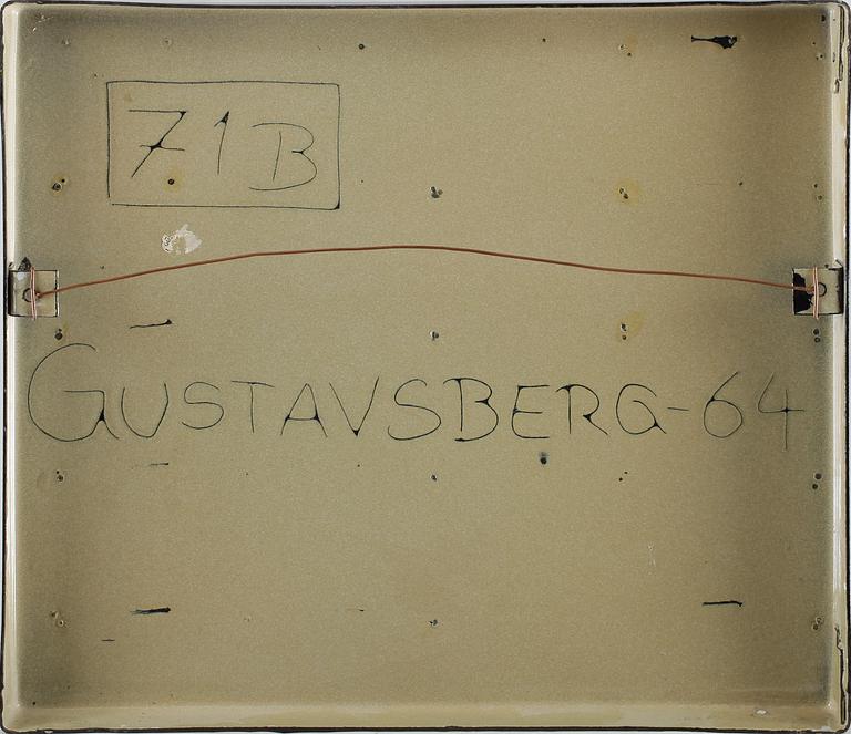 BENGT BERGLUND, emalj på plåt, Gustavsberg, signerad, a tergo daterad -64.