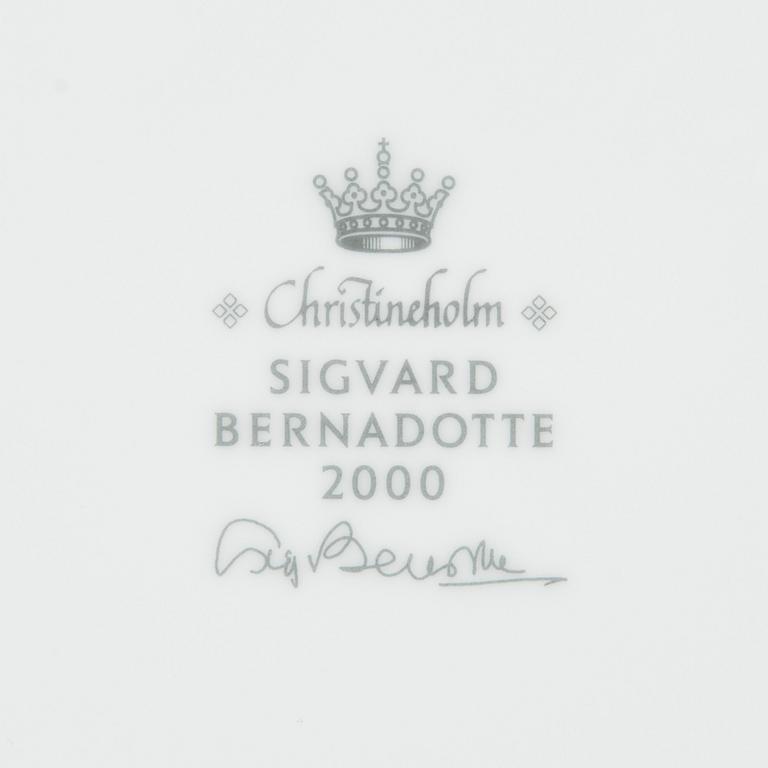 Sigvard Bernadotte, matservis, 53 delar, porslin, "Marianne Royal Blue", Christineholm, Millenniumserien 2000.