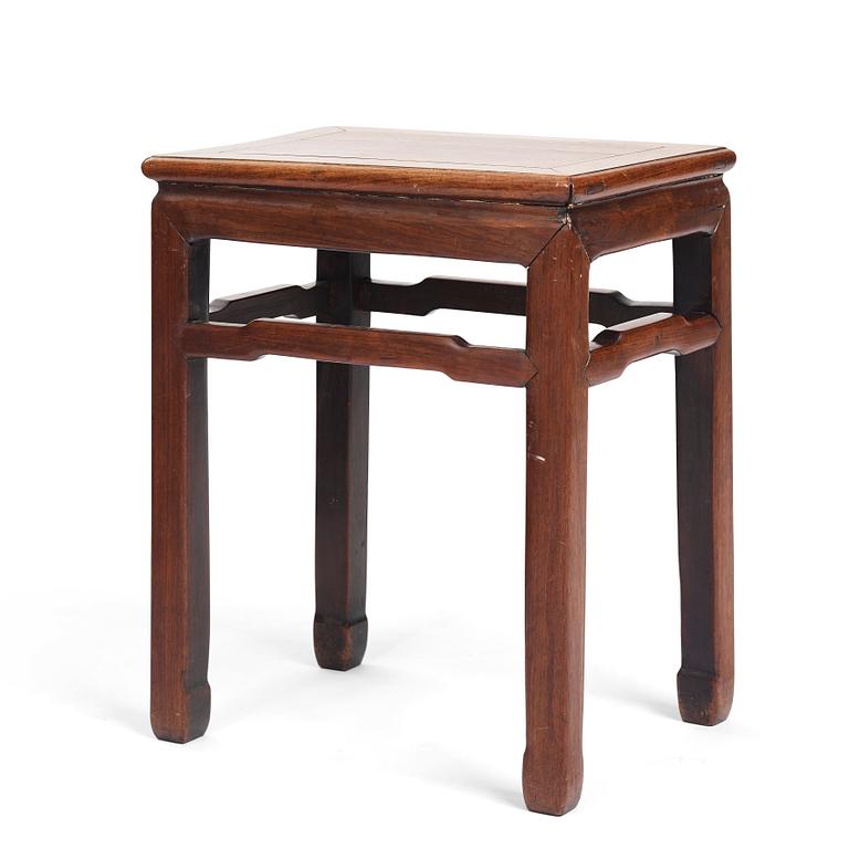 A Chinese hardwood table/stool, Qingdynasty.