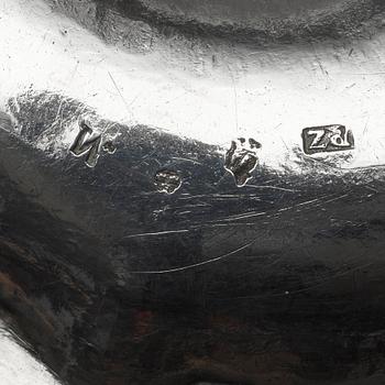 A pair of Swedish 18th century silver chamber-candlesticks, marks of Pehr Zethelius, Stockholm 1770.