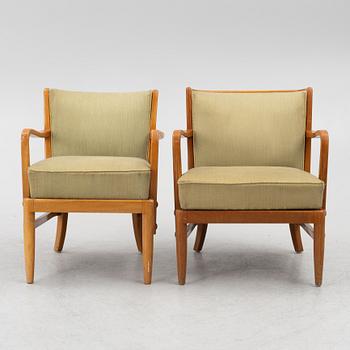 Otto Schulz, a pair of armchairs, Boet, Gothenburg, 1930's/40's.