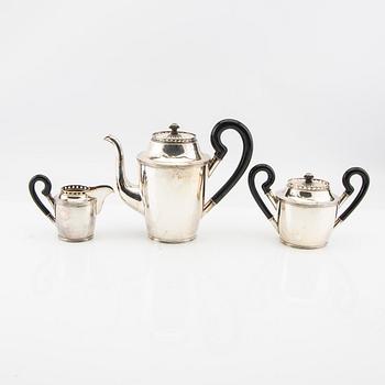 Kaffeservis 3 dlr sterling silver Johanssons eftr Stockholm 1963.