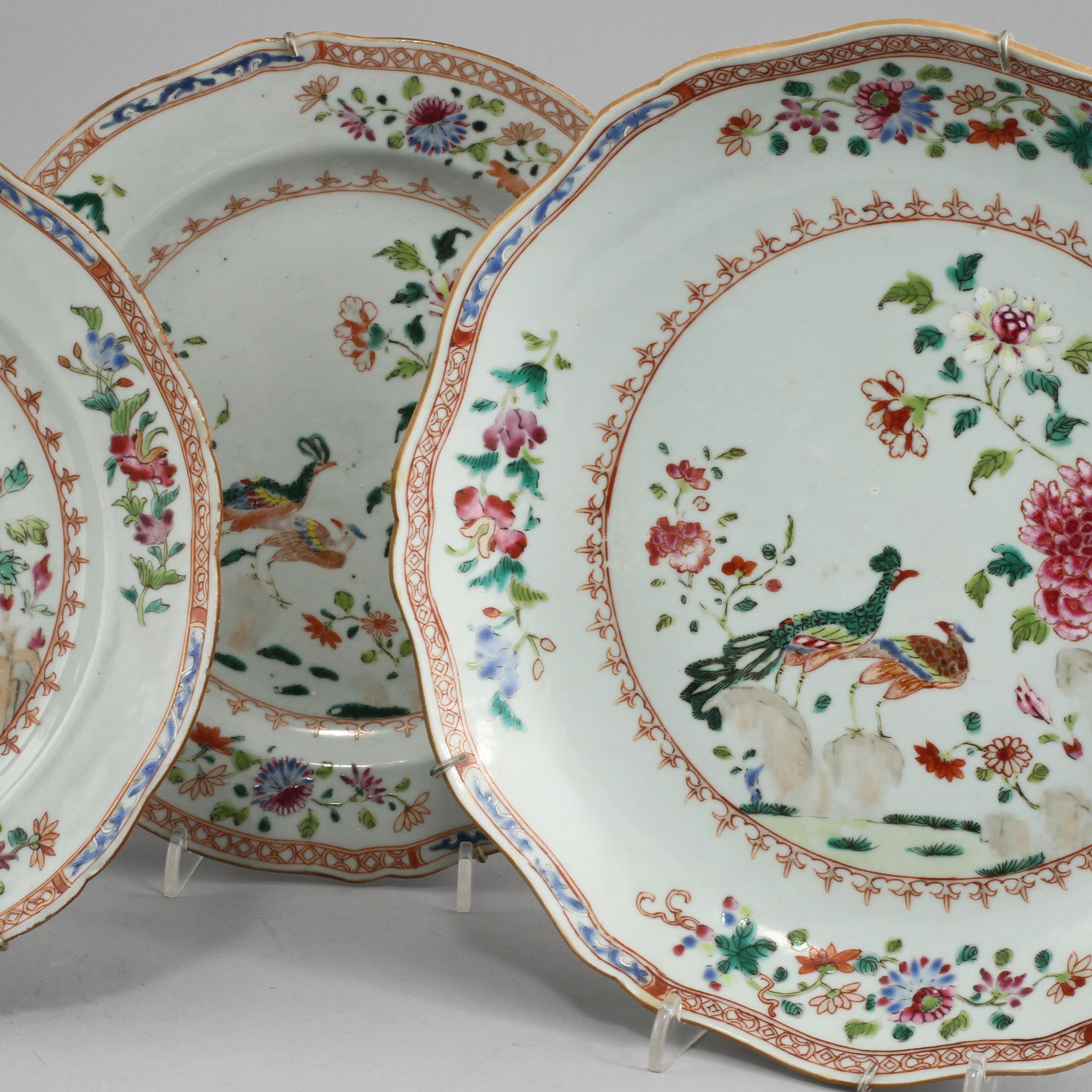 PARTI PORSLIN, 9 delar, Kina, 1700-tal.