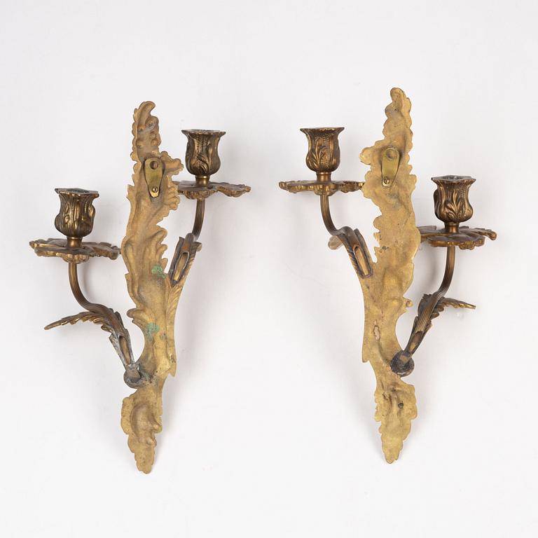 Wall appliqués, a pair, Louis XV style, 20th century.