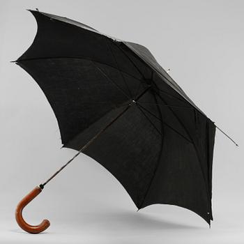PARAPLY, samt KÄPPAR, 2 st, tigit 1900-tal.