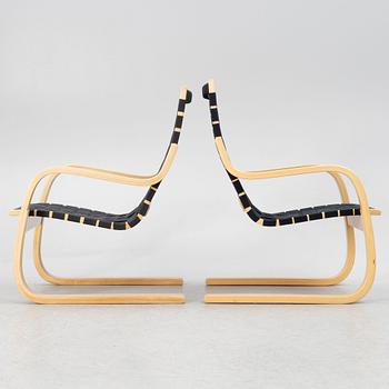Alvar Aalto, a pair of model 406 lounge charis, Artek.