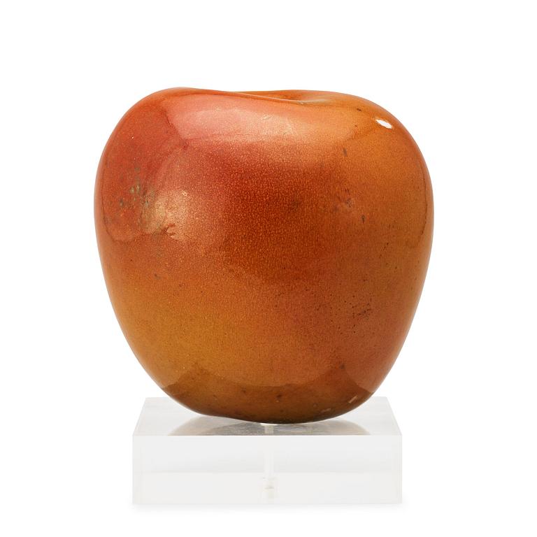 A Hans Hedberg faience apple, Biot, France.