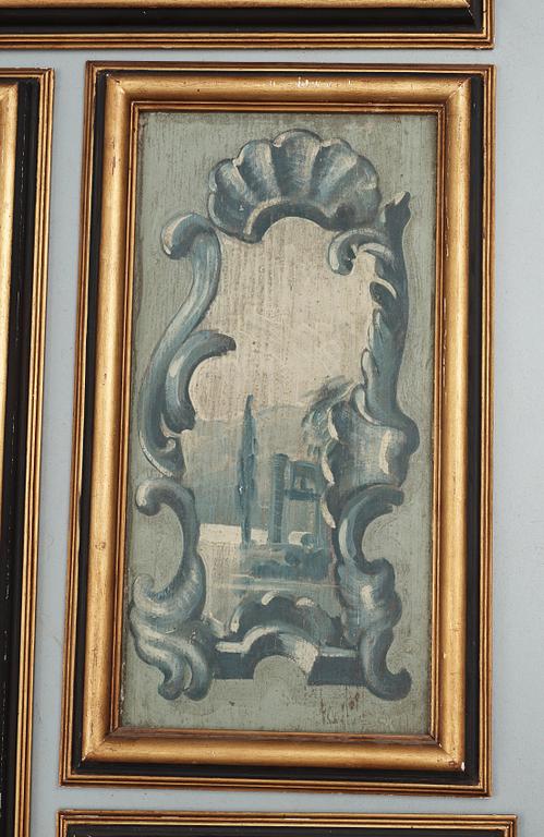 A set of 13 panels in rococo style, 20th cent.