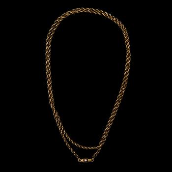 A NECKLACE, 20K gold. O.R. Lundgren, Turku Finland 1865.