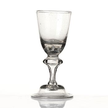 Three wine glasses, 18th century.