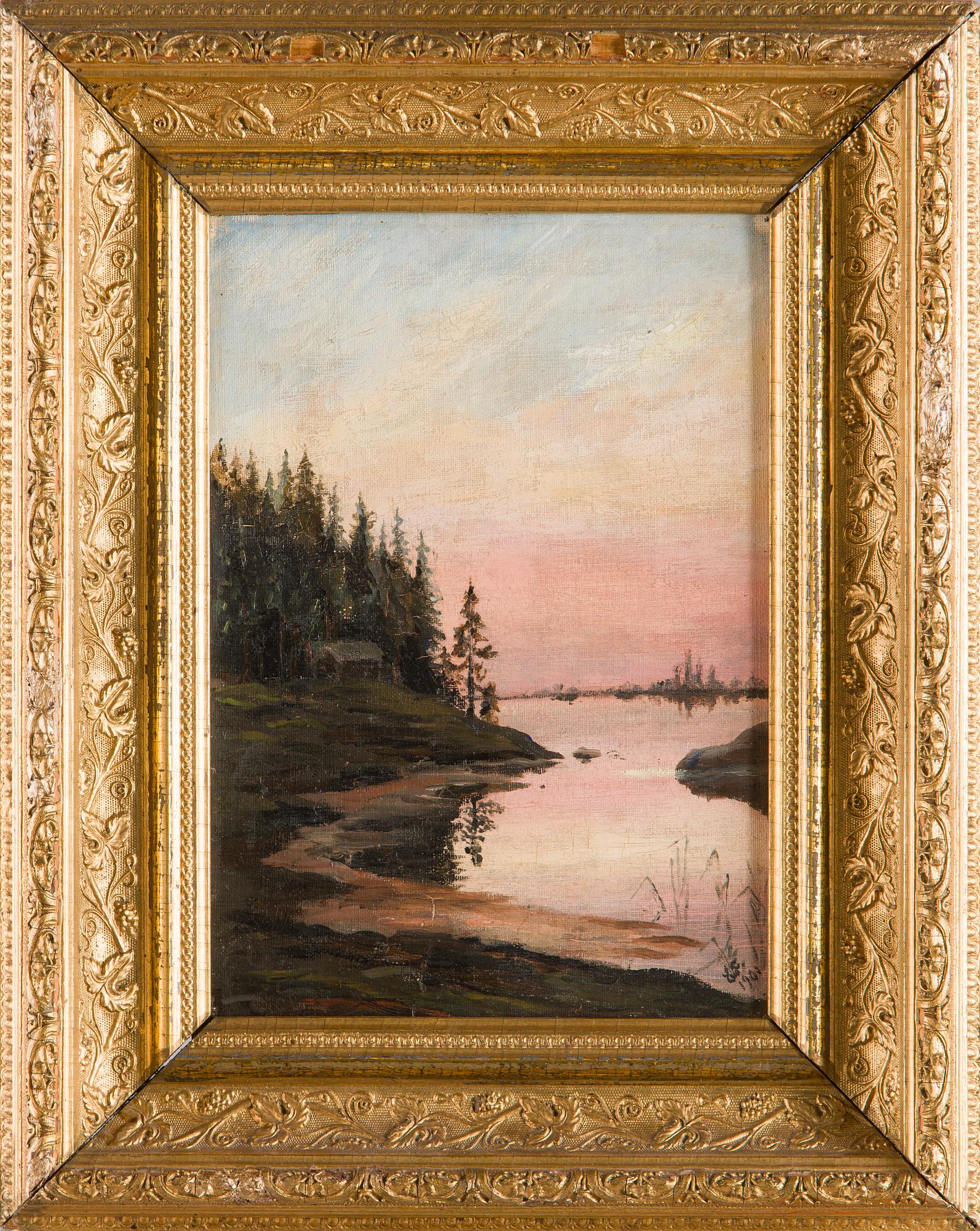 Ellen Favorin, Rantamaisema ilta-auringossa.