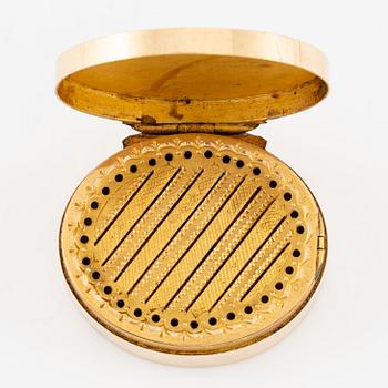 A Swedish 19th century 18K gold vinaigrette/scent box, mark of Isaac Malmborg, Stockholm 1814.