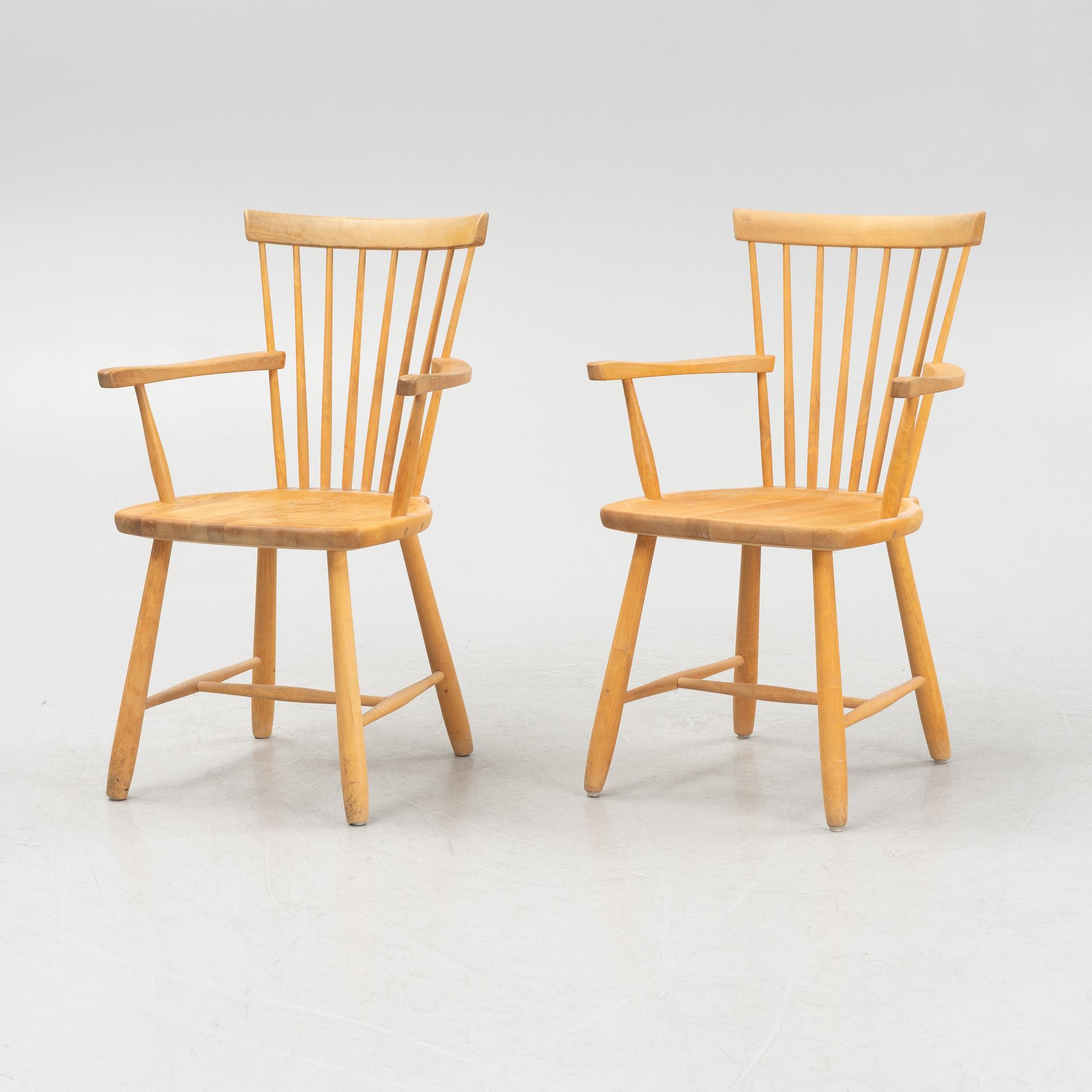 Carl Malmsten, karmstolar, ett par, "Lilla Åland", Stolab, 1990-tal.